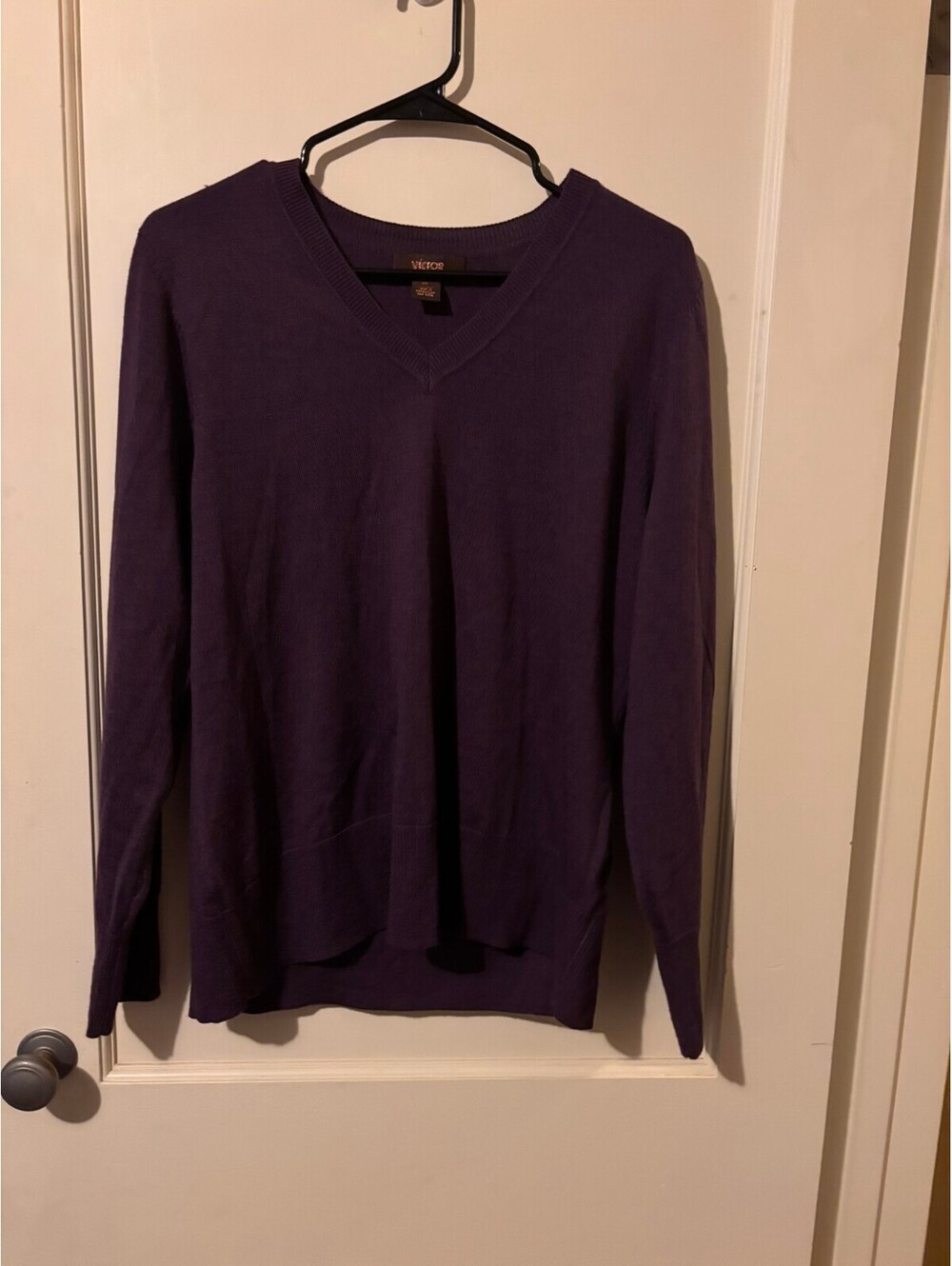Victor Alfaro Purple V-Neck Sweater XL